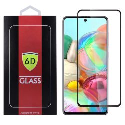   Honor X8 4G/Samsung Galaxy A71/Note 10 Lite/Xiaomi Redmi Note 10T/K30/K40 5G 6D Full Glue teljes kijelzős edzett üvegfólia, 9H keménységű, fekete