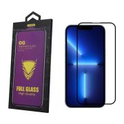   OG Premium iPhone 15 Pro teljes kijelzős edzett üvegfólia, 5D, fekete