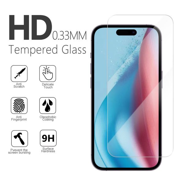 Samsung Galaxy A54 5G kijelzővédő edzett üvegfólia (tempered glass) 9H keménységű (nem teljes kijelzős 2.5D sík üvegfólia), átlátszó