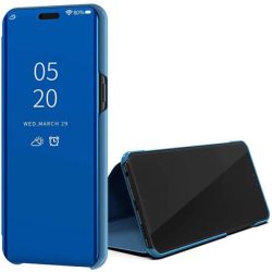   Clear View Samsung Galaxy A15 4G/5G oldalra nyíló tok, kék