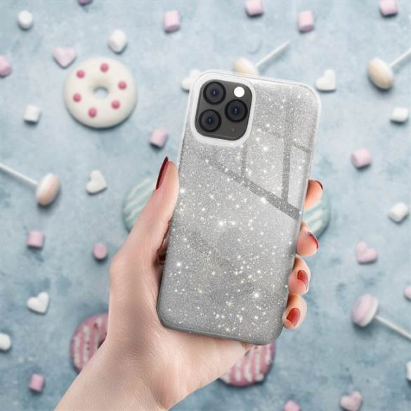 Glitter 3in1 Case Huawei P40 Lite E/Y7P hátlap, tok, ezüst