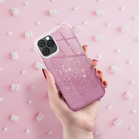 Glitter 3in1 Case Huawei P Smart (2020) hátlap, tok, rózsaszín