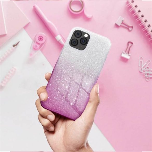 Glitter 3in1 Case Samsung Galaxy A32 5G hátlap, tok, ezüst-rózsaszín