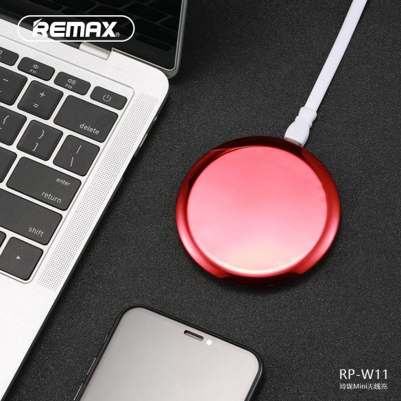 Remax RP-W11 Qi Wireless Charger, univerzális vezeték nélküli töltő, piros