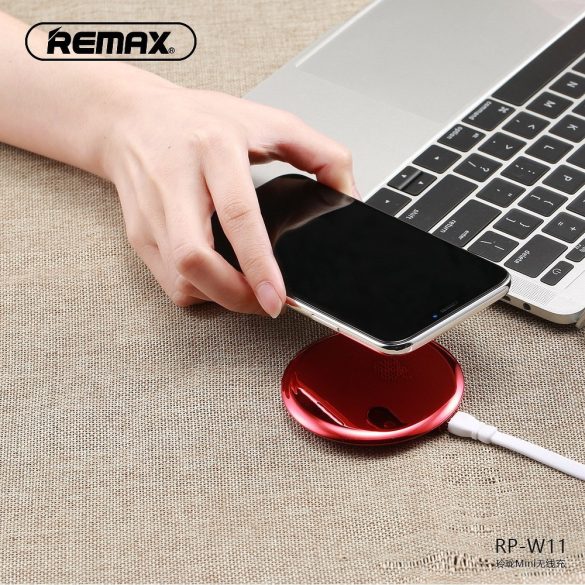 Remax RP-W11 Qi Wireless Charger, univerzális vezeték nélküli töltő, piros