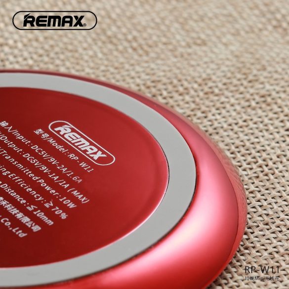 Remax RP-W11 Qi Wireless Charger, univerzális vezeték nélküli töltő, piros