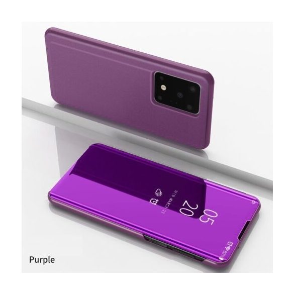 Clear View Case cover for Samsung Galaxy A32 4G oldalra nyíló tok, lila