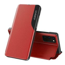   Eco Leather View Case Samsung Galaxy A22 5G oldalra nyíló tok, piros