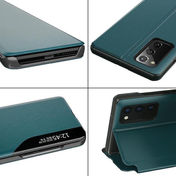 Eco Leather View Case Samsung Galaxy A32 4G oldalra nyíló tok, zöld