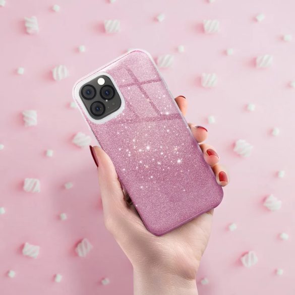 Glitter 3in1 Case Xiaomi Redmi Note 12 Pro Plus 5G hátlap, tok, rózsaszín