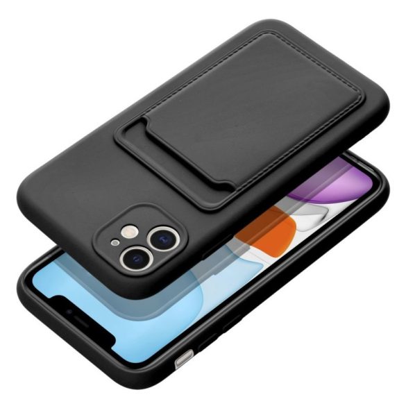 Card Case Silicone Xiaomi Redmi Note 12 5G hátlap, tok, fekete