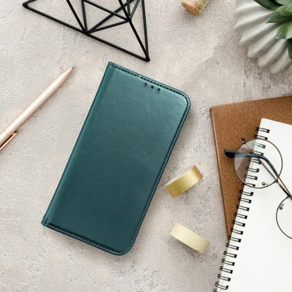 Smart Magnetic Xiaomi Redmi Note 12 4G mágneses oldalra nyíló tok, sötétzöld