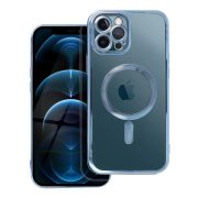   Electro Mag iPhone 12 Pro Max Magsafe kompatibilis kameravédős hátlap, tok, kék-átlátszó