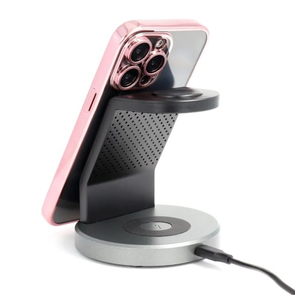 Electro Mag iPhone 14 Pro Max Magsafe kompatibilis kameravédős hátlap, tok, rozé arany-átlátszó