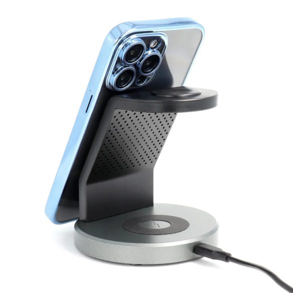 Electro Mag iPhone 14 Pro Max Magsafe kompatibilis kameravédős hátlap, tok, kék-átlátszó