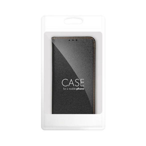 Genuine Leather Smart Pro iPhone 11 eredeti bőr oldalra nyíló tok, fekete