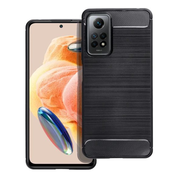 Carbon Case Flexible Xiaomi Redmi Note 12 Pro 4G hátlap, tok, fekete