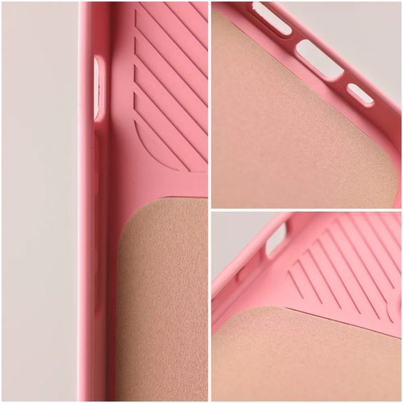 Slide Case iPhone 15 szilikon hátlap, tok, világos rózsaszín