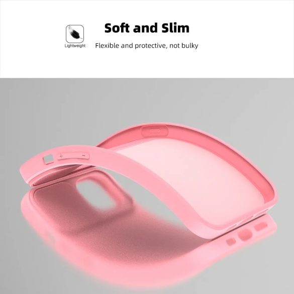 Slide Case iPhone 15 Pro Max szilikon hátlap, tok, világos rózsaszín