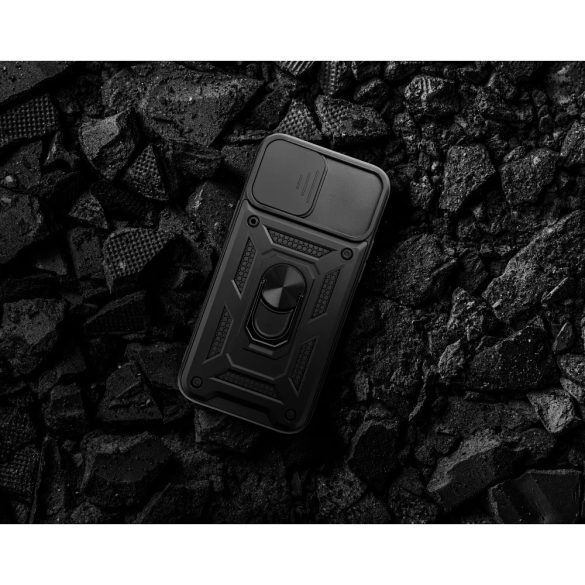 Slide Camera Armor Case iPhone 15 Pro ütésálló hátlap, tok, fekete