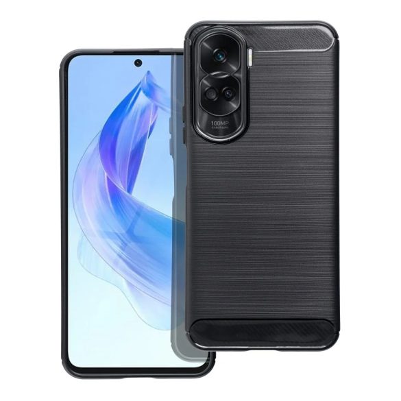 Carbon Case Flexible Honor 90 Lite hátlap, tok, fekete