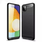   Carbon Case Flexible Samsung Galaxy A22 4G hátlap, tok, fekete