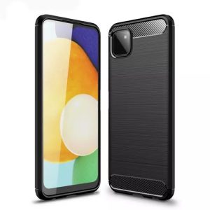 Carbon Case Flexible Samsung Galaxy A22 4G hátlap, tok, fekete