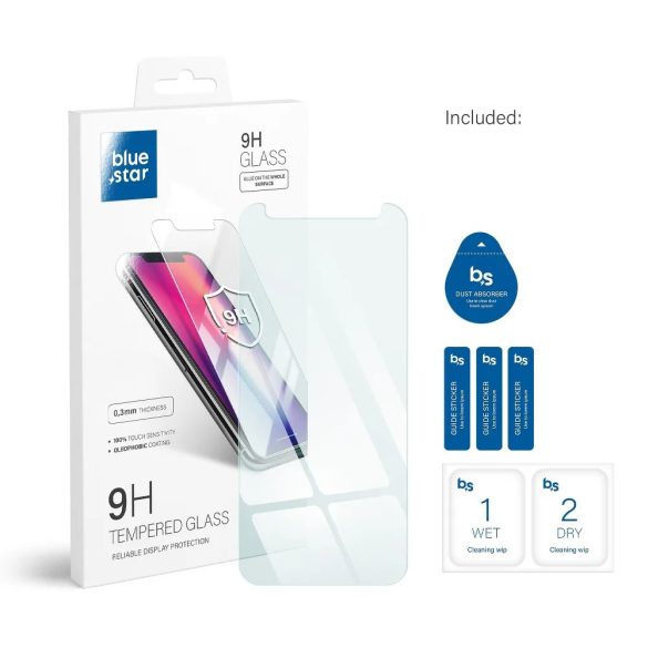 Blue Star Samsung Galaxy J6 Plus (2018) kijelzővédő edzett üvegfólia (2D nem teljes kijelzős sík üvegfólia), 9H, átlátszó