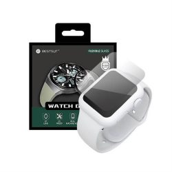   Bestsuit Flexible Hybrid Apple Watch 7 (45mm) Glass Screen teljes kijelzős edzett üvegfólia (tempered glass), 9H keménységű, átlátszó