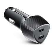   Forcell CC50-2C univerzális autós szivargyújtó töltő, 2xUSB-C (20W) fekete