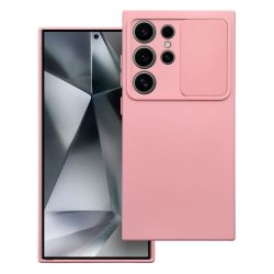   Slide Case Samsung Galaxy S24 Ultra szilikon hátlap, tok, világos rózsaszín