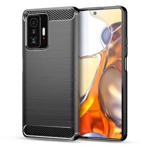 Carbon Case Flexible Xiaomi 11T/11T Pro hátlap, tok, fekete