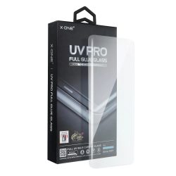   X-One Samsung Galaxy S22 Ultra UV 5D Full Glue teljes kijelzős edzett üvegfólia (tempered glass), 9H keménységű, kompatibilis az ujjlenyomat-olvasóval, tokbarát, átlátszó