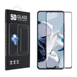   Xiaomi 12T/12T Pro 5D Full Glue teljes kijelzős edzett üvegfólia (tempered glass) 9H keménységű, fekete