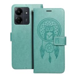   Mezzo Dreamcatcher Xiaomi Redmi 13C/Poco C65 oldalra nyíló tok, mentazöld