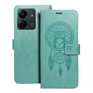 Mezzo Dreamcatcher Xiaomi Redmi 13C/Poco C65 oldalra nyíló tok, mentazöld