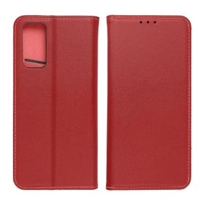 Genuine Leather Smart Pro Xiaomi Redmi 13C/Poco C65 eredeti bőr oldalra nyíló tok, bordó