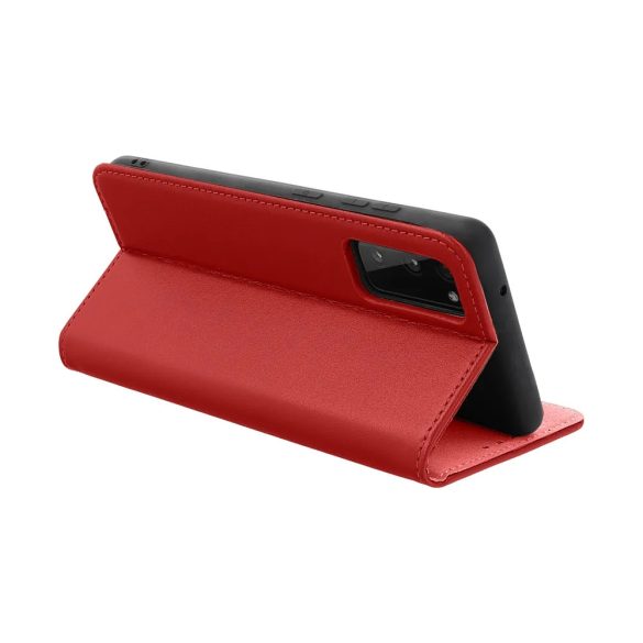 Genuine Leather Smart Pro Xiaomi Redmi 13C/Poco C65 eredeti bőr oldalra nyíló tok, bordó