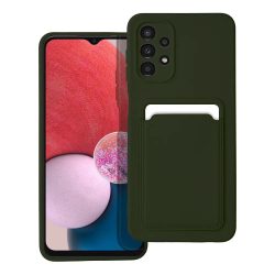   Card Case Silicone Samsung Galaxy A13 5G/A04S hátlap, tok, sötétzöld