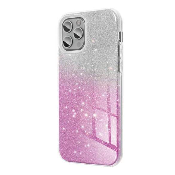 Glitter 3in1 Case Xiaomi Redmi 13C hátlap, tok, ezüst-rózsaszín