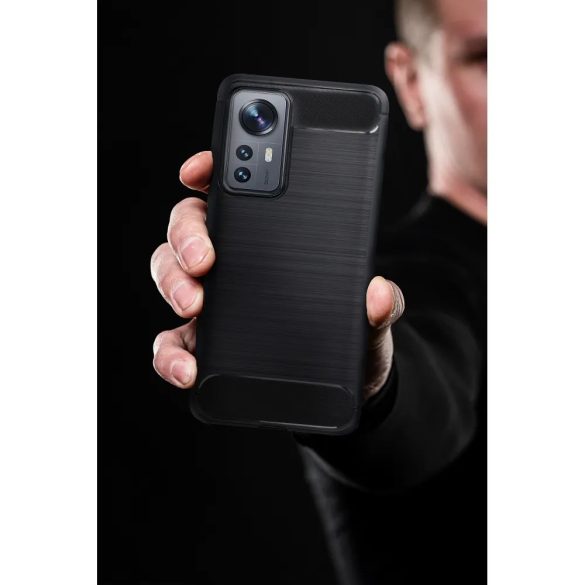 Carbon Case Flexible Xiaomi Redmi 13C hátlap, tok, fekete