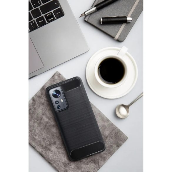 Carbon Case Flexible Xiaomi Redmi 13C hátlap, tok, fekete