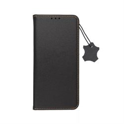   Genuine Leather Smart Pro iPhone 14 Pro Max eredeti bőr oldalra nyíló tok, fekete