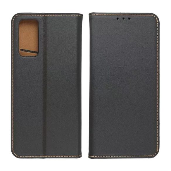 Genuine Leather Smart Pro iPhone 14 Pro Max eredeti bőr oldalra nyíló tok, fekete