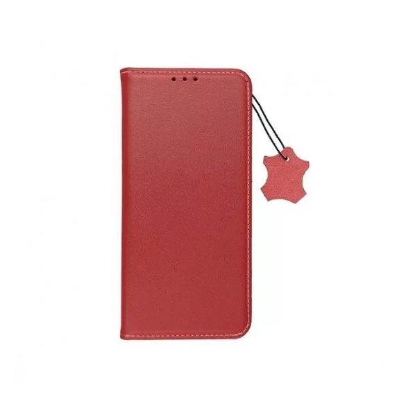 Genuine Leather Smart Pro iPhone 14 Pro Max eredeti bőr oldalra nyíló tok, piros