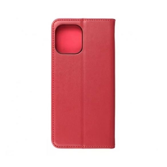 Genuine Leather Smart Pro iPhone 14 Pro Max eredeti bőr oldalra nyíló tok, piros