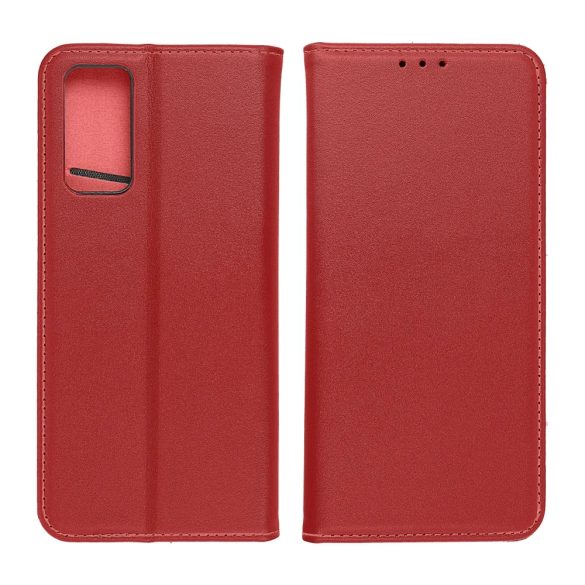 Genuine Leather Smart Pro Samsung Galaxy A35 eredeti bőr oldalra nyíló tok, bordó