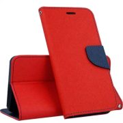   Smart Fancy iPhone 12 Pro Max oldalra nyíló tok, piros-sötétkék