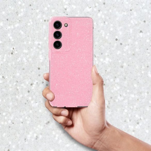 Blink Clear Case Samsung Galaxy A35 2mm csillámos szilikon hátlap, tok, rózsaszín