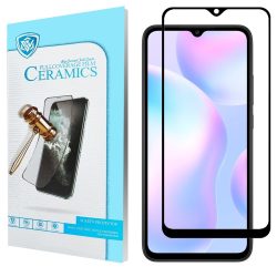   Xiaomi Redmi 9/Redmi 9 Prime/Xiaomi Redmi 9A/Xiaomi Redmi 9AT/Xiaomi Redmi 9C/Xiaomi Redmi 9i 5D Full Glue Ceramic hajlékony, teljes kijelzős üvegfólia 9H keménységű, fekete